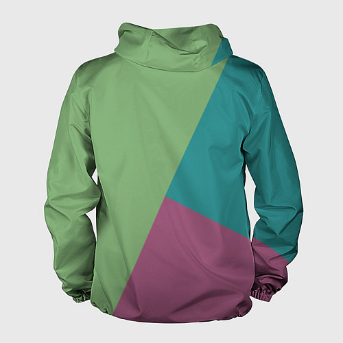 Мужская ветровка Сине-зелёно-розовый тёмный трёхцветный / 3D-Белый – фото 2