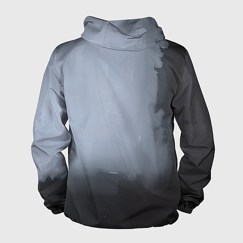 Мужская ветровка Абстракция с серым и черным / 3D-Белый – фото 2