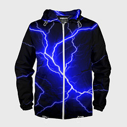 Ветровка с капюшоном мужская Color blue black, цвет: 3D-белый