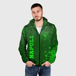 Ветровка с капюшоном мужская Napoli - green gradient вертикально, цвет: 3D-черный — фото 2