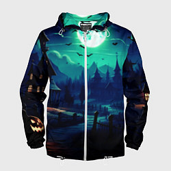 Ветровка с капюшоном мужская Day of the Dead - Хэллоуин, цвет: 3D-белый