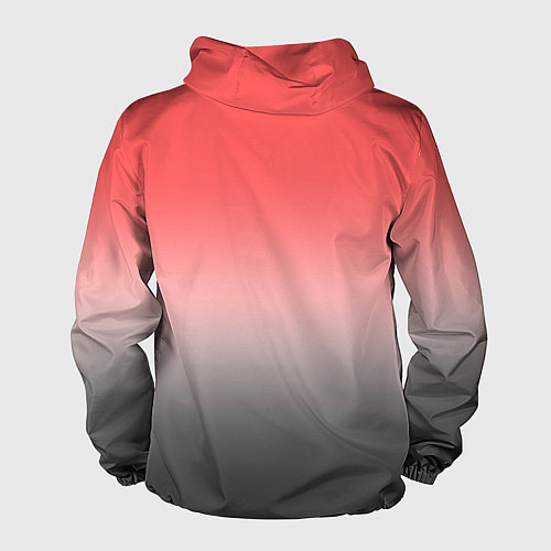 Мужская ветровка Бледный красно-серый градиент / 3D-Белый – фото 2