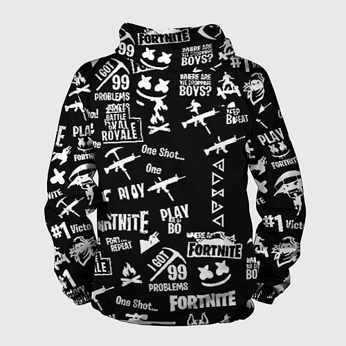 Мужская ветровка Черно белые логотипы игр / 3D-Белый – фото 2