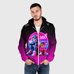 Ветровка с капюшоном мужская Tom and Jerry - neon glow fantasy, цвет: 3D-белый — фото 2