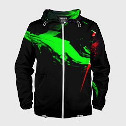 Мужская ветровка Color black green red