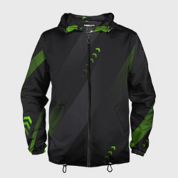 Ветровка с капюшоном мужская Color black green, цвет: 3D-черный