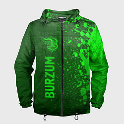 Ветровка с капюшоном мужская Burzum - green gradient по-вертикали, цвет: 3D-черный