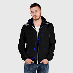 Ветровка с капюшоном мужская Color black blue, цвет: 3D-белый — фото 2