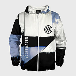 Ветровка с капюшоном мужская Volkswagen логотип, цвет: 3D-белый