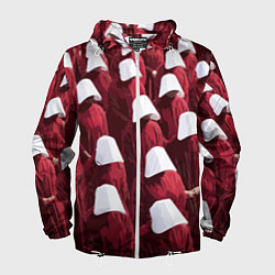Ветровка с капюшоном мужская Рассказ служанки паттерн, цвет: 3D-белый