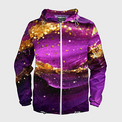 Мужская ветровка Золотистая фиолетовая текстура