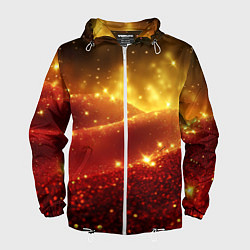 Мужская ветровка Желто-красная блестящая текстура