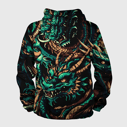 Мужская ветровка Японские драконы ирезуми / 3D-Белый – фото 2