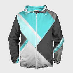 Ветровка с капюшоном мужская Color black blue, цвет: 3D-белый