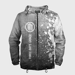 Ветровка с капюшоном мужская Three Days Grace - grey gradient по-вертикали, цвет: 3D-черный