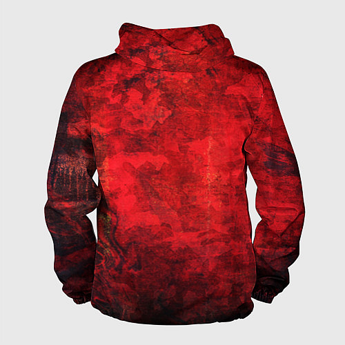 Мужская ветровка Абстракция - red shabby wall / 3D-Белый – фото 2