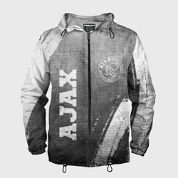 Ветровка с капюшоном мужская Ajax - grey gradient вертикально, цвет: 3D-черный