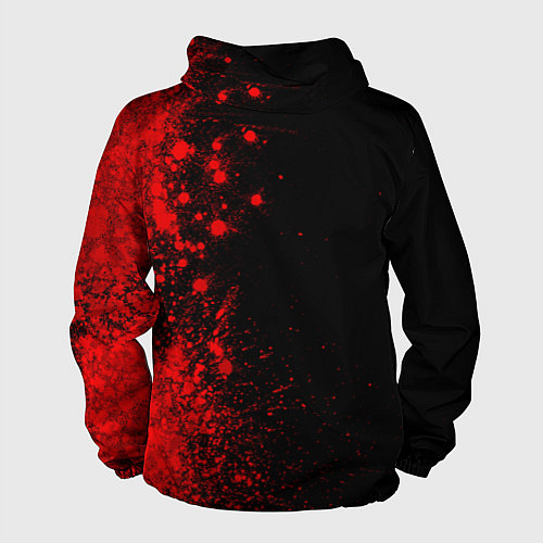 Мужская ветровка Thirty Seconds to Mars - red gradient по-вертикали / 3D-Черный – фото 2