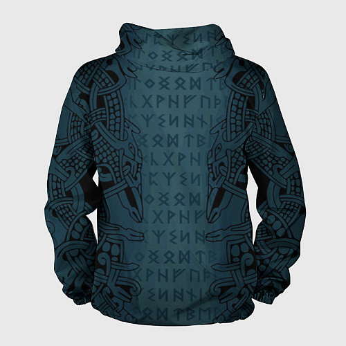 Мужская ветровка Руны и скандинавская татуировка Одина / 3D-Белый – фото 2