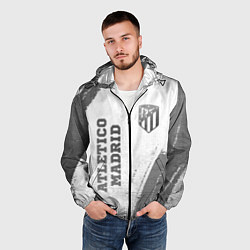 Ветровка с капюшоном мужская Atletico Madrid - white gradient вертикально, цвет: 3D-черный — фото 2