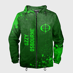 Ветровка с капюшоном мужская Ozzy Osbourne - green gradient вертикально, цвет: 3D-черный