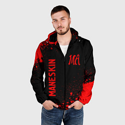 Ветровка с капюшоном мужская Maneskin - red gradient вертикально, цвет: 3D-черный — фото 2
