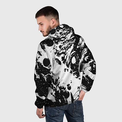 Мужская ветровка Белый с чёрной абстракцией / 3D-Черный – фото 4