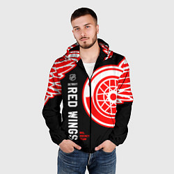 Ветровка с капюшоном мужская Detroit Red Wings team, цвет: 3D-черный — фото 2