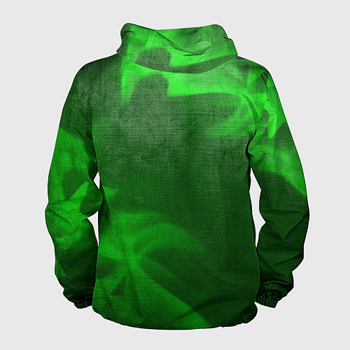 Мужская ветровка PUBG - green gradient вертикально / 3D-Черный – фото 2