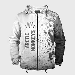 Ветровка с капюшоном мужская Arctic Monkeys - white gradient по-вертикали, цвет: 3D-черный