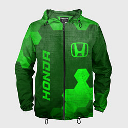 Ветровка с капюшоном мужская Honda - green gradient вертикально, цвет: 3D-черный