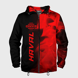 Ветровка с капюшоном мужская Haval - red gradient по-вертикали, цвет: 3D-черный