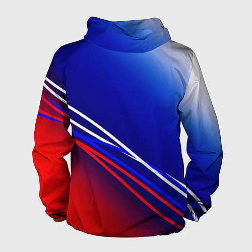 Мужская ветровка Герб России и градиент бело-сине-красный / 3D-Белый – фото 2