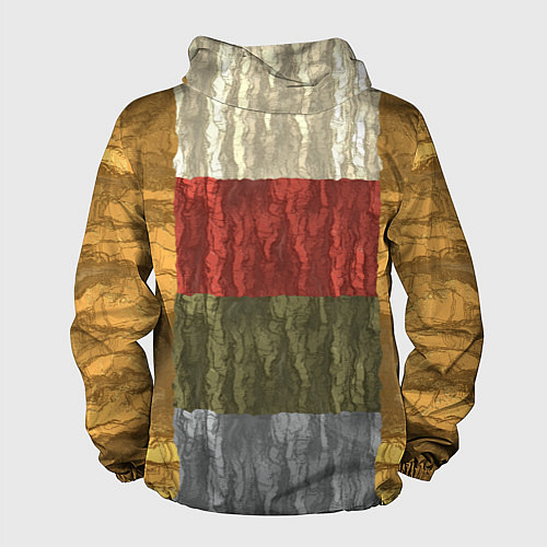 Мужская ветровка Цветной узор абстрактная графика / 3D-Белый – фото 2