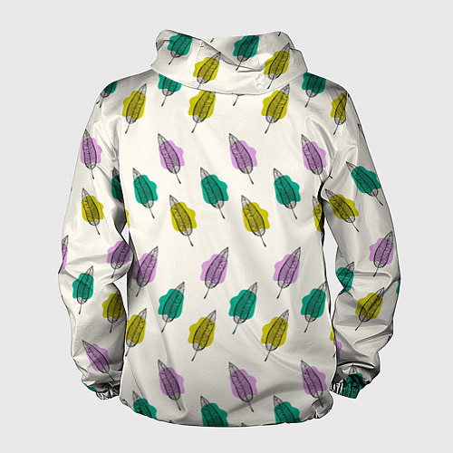 Мужская ветровка Листья на пятнах / 3D-Белый – фото 2