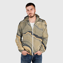 Ветровка с капюшоном мужская Песочный мрамор, цвет: 3D-белый — фото 2