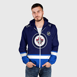 Ветровка с капюшоном мужская Виннипег Джетс хоккей, цвет: 3D-белый — фото 2
