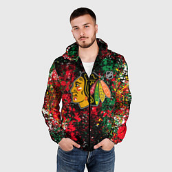 Ветровка с капюшоном мужская Chicago Blackhawks NHL black, цвет: 3D-черный — фото 2