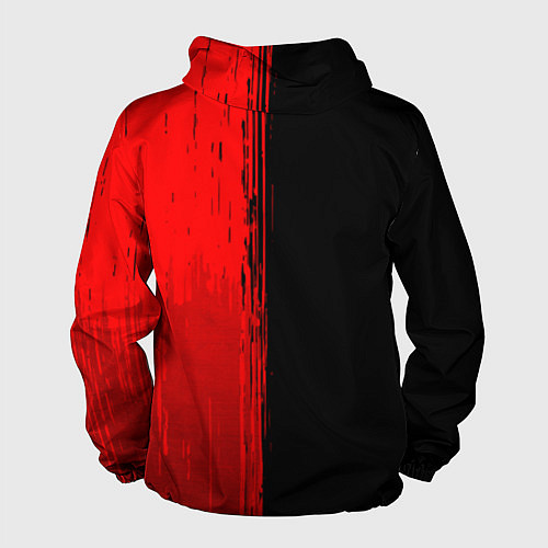 Мужская ветровка AC DC - red gradient по-вертикали / 3D-Черный – фото 2