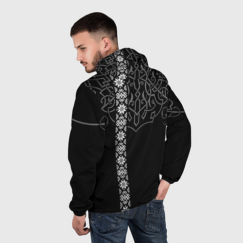 Мужская ветровка Славянские символы традиции народа / 3D-Черный – фото 4