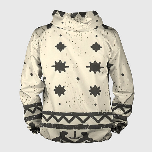 Мужская ветровка Африканские примитивные узоры / 3D-Белый – фото 2