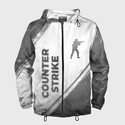 Ветровка с капюшоном мужская Counter Strike - white gradient вертикально, цвет: 3D-черный