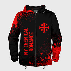 Ветровка с капюшоном мужская My Chemical Romance - red gradient вертикально, цвет: 3D-черный