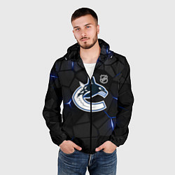 Ветровка с капюшоном мужская Ванкувер Кэнакс - НХЛ хоккей, цвет: 3D-черный — фото 2