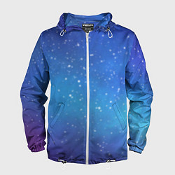 Ветровка с капюшоном мужская Ночное сияние, цвет: 3D-белый