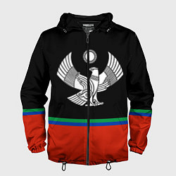 Ветровка с капюшоном мужская Дагестан цвета, цвет: 3D-черный