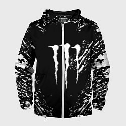 Ветровка с капюшоном мужская Monster energy white splash, цвет: 3D-белый