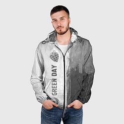 Ветровка с капюшоном мужская Green Day - white gradient по-вертикали, цвет: 3D-черный — фото 2