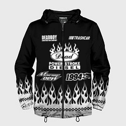 Ветровка с капюшоном мужская Dead black - Bones, цвет: 3D-черный