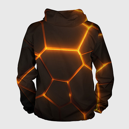 Мужская ветровка Оранжевое свечение текстура / 3D-Белый – фото 2